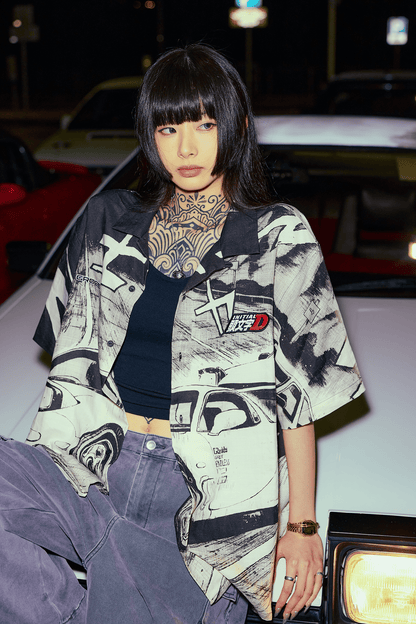 GROCERY | TARMAC | INITIAL D 86 vs FD SHORT SLEEVE SHIRT/ BLACK - GROGROCERY