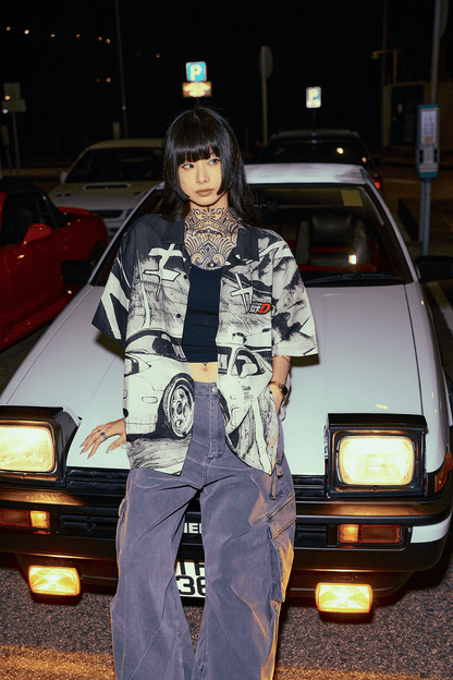 GROCERY | TARMAC | INITIAL D 86 vs FD SHORT SLEEVE SHIRT/ BLACK - GROGROCERY
