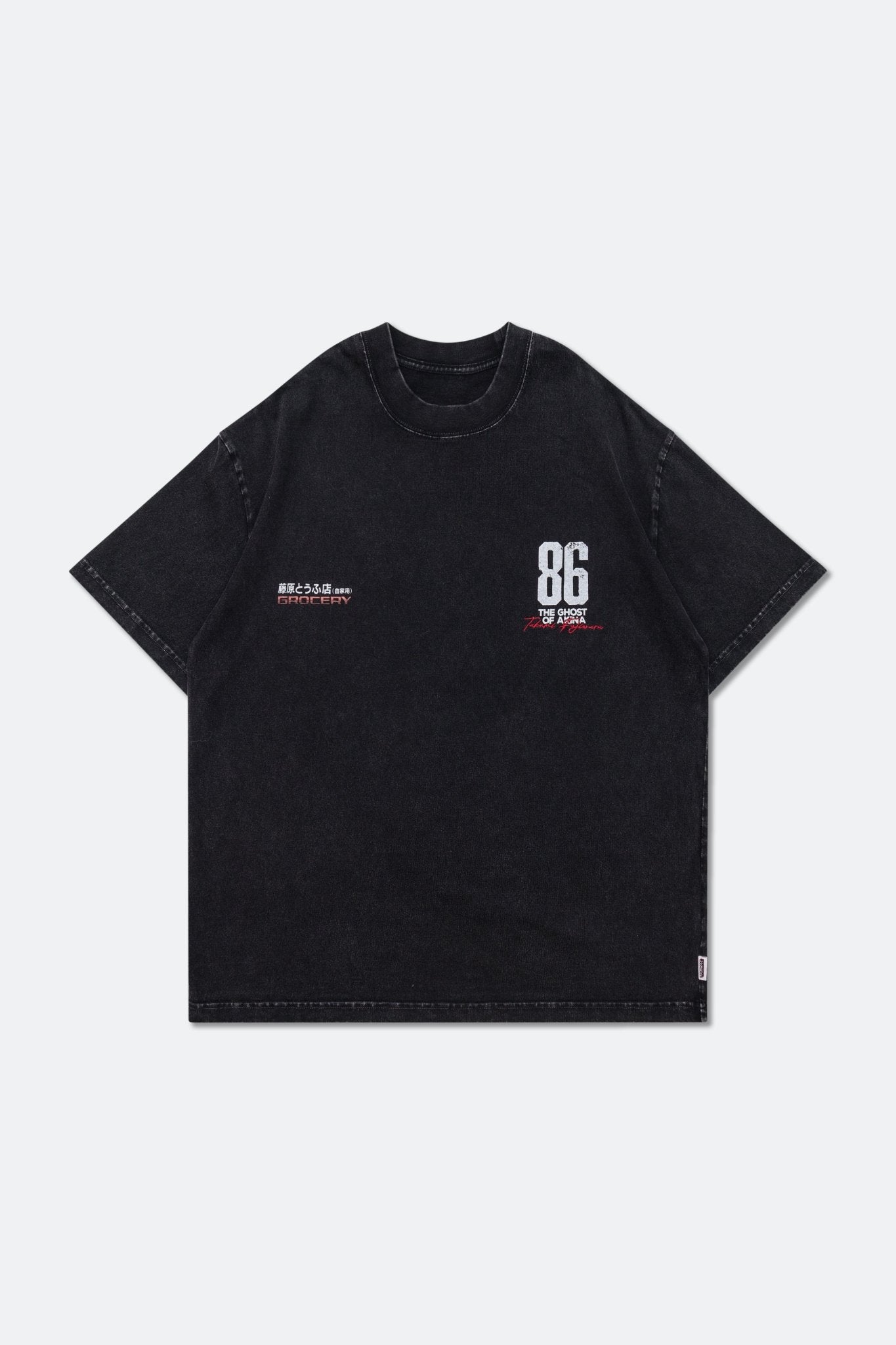 GROCERY | TARMAC | INITIAL D 86 vs FD WASHED GRAPHIC TEE/ FADED BLACK - GROGROCERY