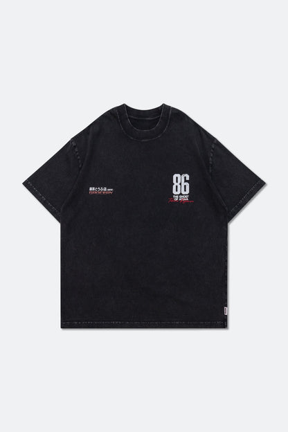 GROCERY | TARMAC | INITIAL D 86 vs FD WASHED GRAPHIC TEE/ FADED BLACK - GROGROCERY