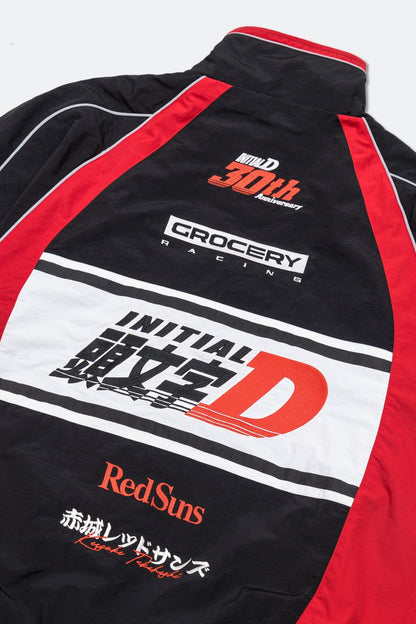 GROCERY | TARMAC | INITIAL D REDSUNS REFLECTIVE RACING TRACK JACKET/ RED & BLACK - GROGROCERY