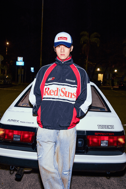 GROCERY | TARMAC | INITIAL D REDSUNS REFLECTIVE RACING TRACK JACKET/ RED & BLACK - GROGROCERY