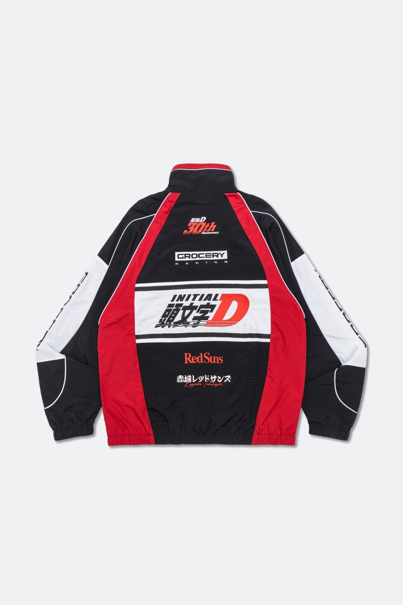 GROCERY | TARMAC | INITIAL D REDSUNS REFLECTIVE RACING TRACK JACKET/ RED & BLACK - GROGROCERY