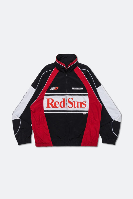 GROCERY | TARMAC | INITIAL D REDSUNS REFLECTIVE RACING TRACK JACKET/ RED & BLACK - GROGROCERY