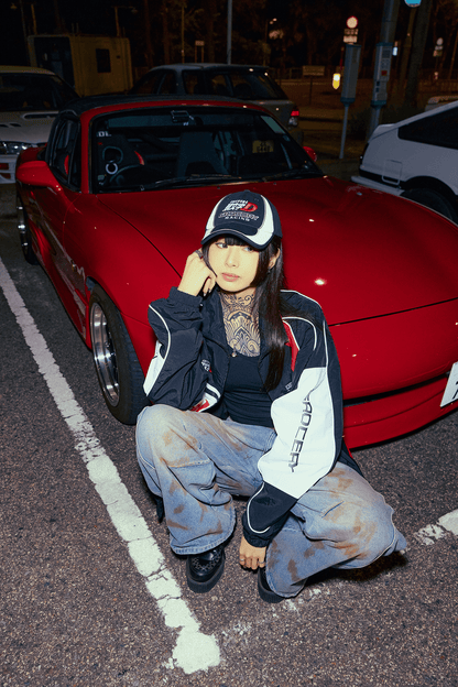 GROCERY | TARMAC | INITIAL D REFLECTIVE RACING PANEL CAP/ BLACK - GROGROCERY