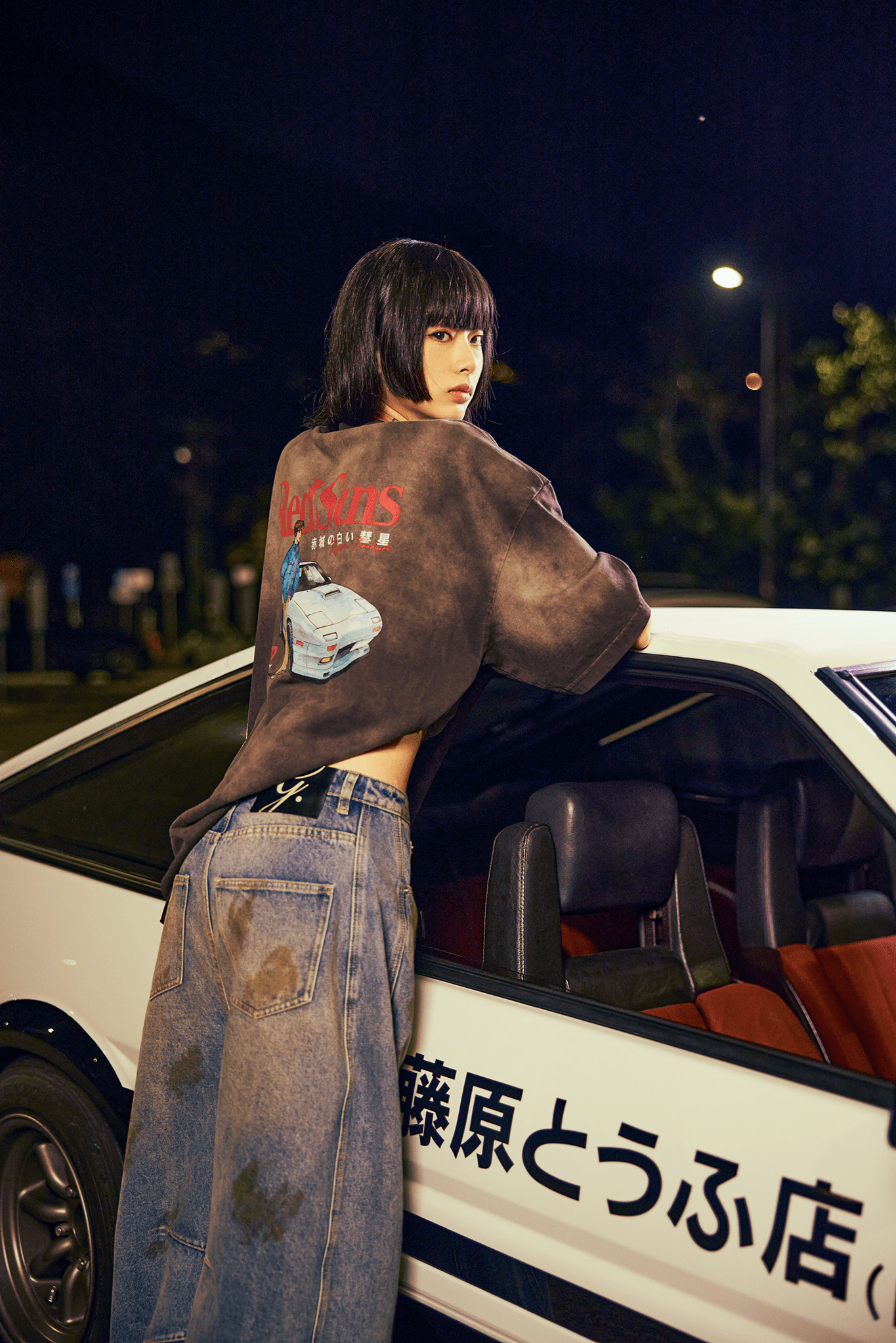 GROCERY | TARMAC | INITIAL D RYOSUKE TAKAHASHI RX - 7 WASHED GRAPHIC TEE/ FADED BROWN - GROGROCERY