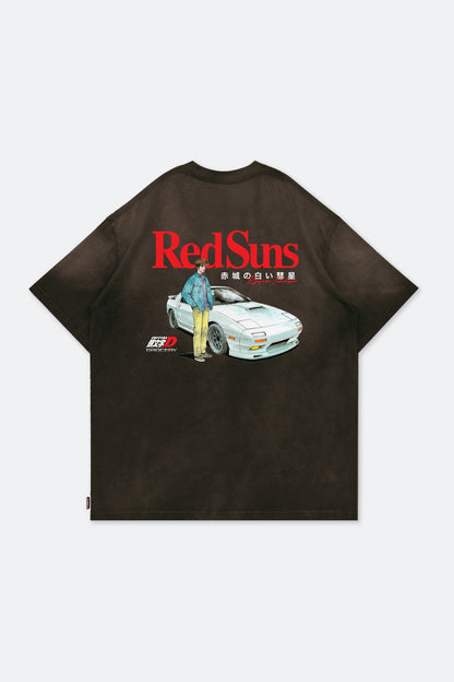 GROCERY | TARMAC | INITIAL D RYOSUKE TAKAHASHI RX - 7 WASHED GRAPHIC TEE/ FADED BROWN - GROGROCERY