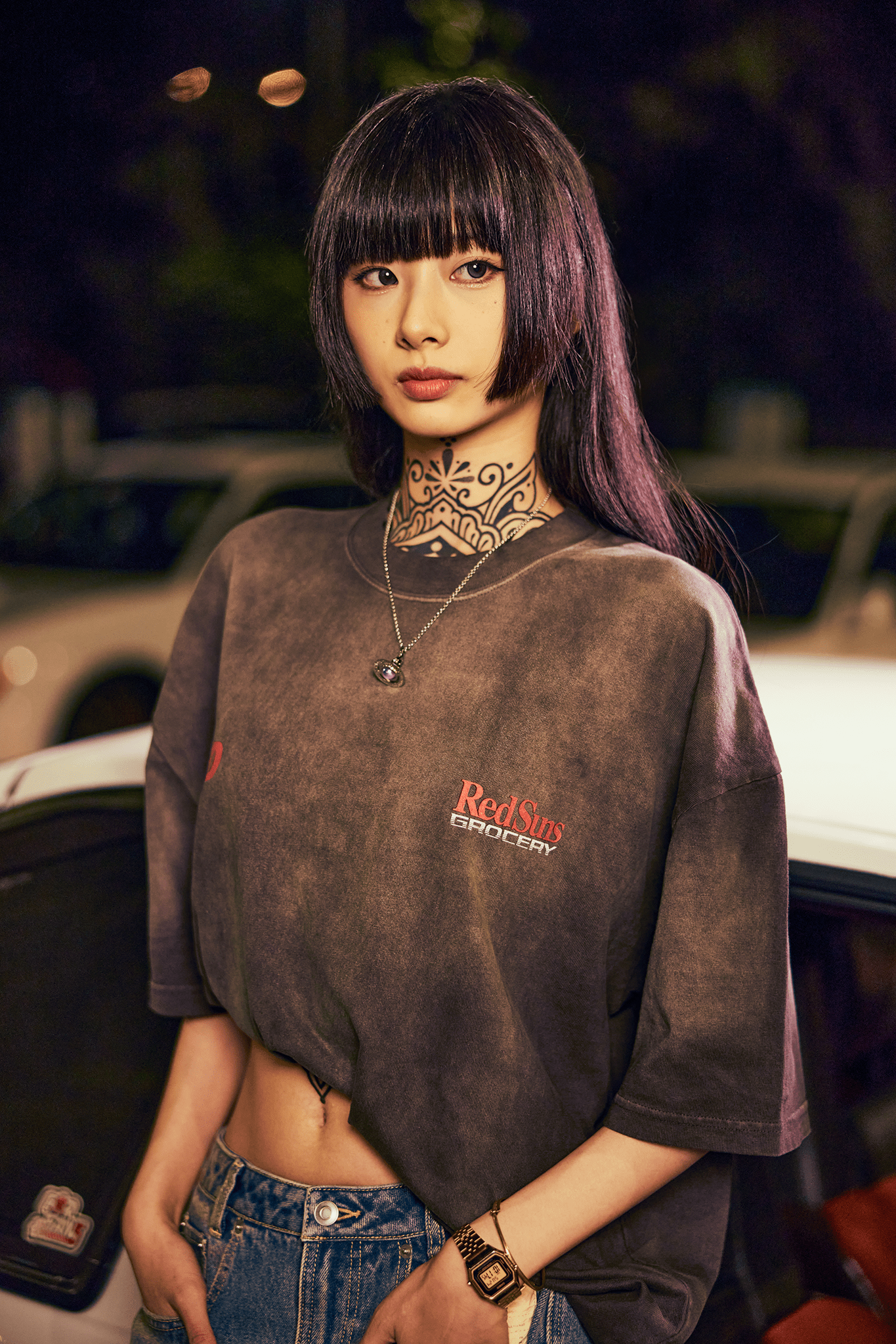 GROCERY | TARMAC | INITIAL D RYOSUKE TAKAHASHI RX - 7 WASHED GRAPHIC TEE/ FADED BROWN - GROGROCERY