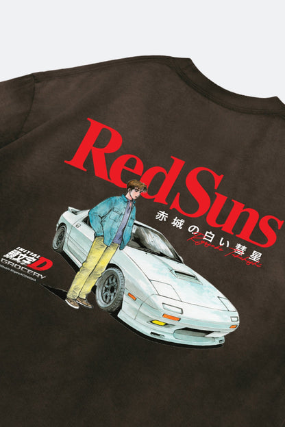GROCERY | TARMAC | INITIAL D RYOSUKE TAKAHASHI RX - 7 WASHED GRAPHIC TEE/ FADED BROWN - GROGROCERY