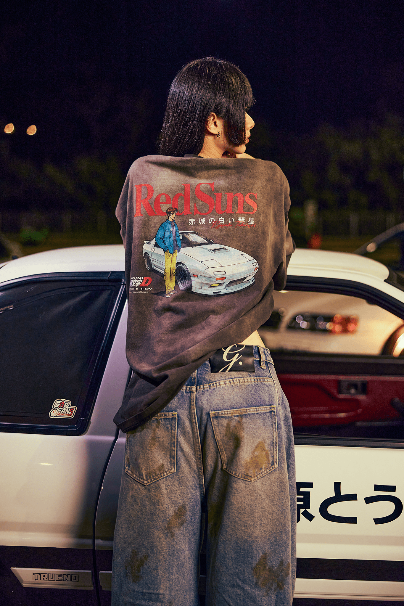 GROCERY | TARMAC | INITIAL D RYOSUKE TAKAHASHI RX - 7 WASHED GRAPHIC TEE/ FADED BROWN - GROGROCERY