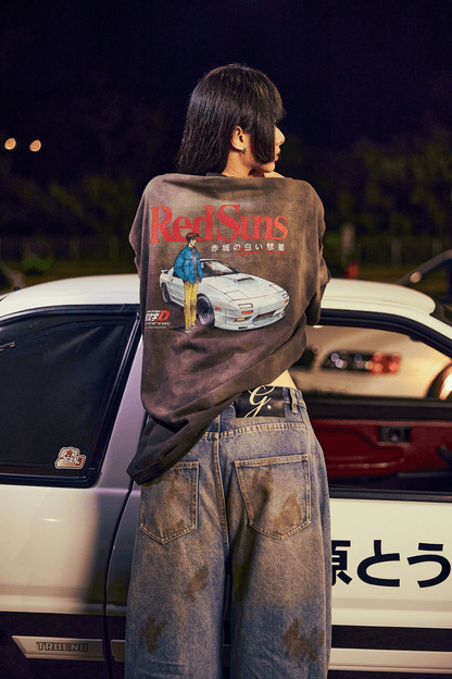 GROCERY | TARMAC | INITIAL D RYOSUKE TAKAHASHI RX - 7 WASHED GRAPHIC TEE/ FADED BROWN - GROGROCERY