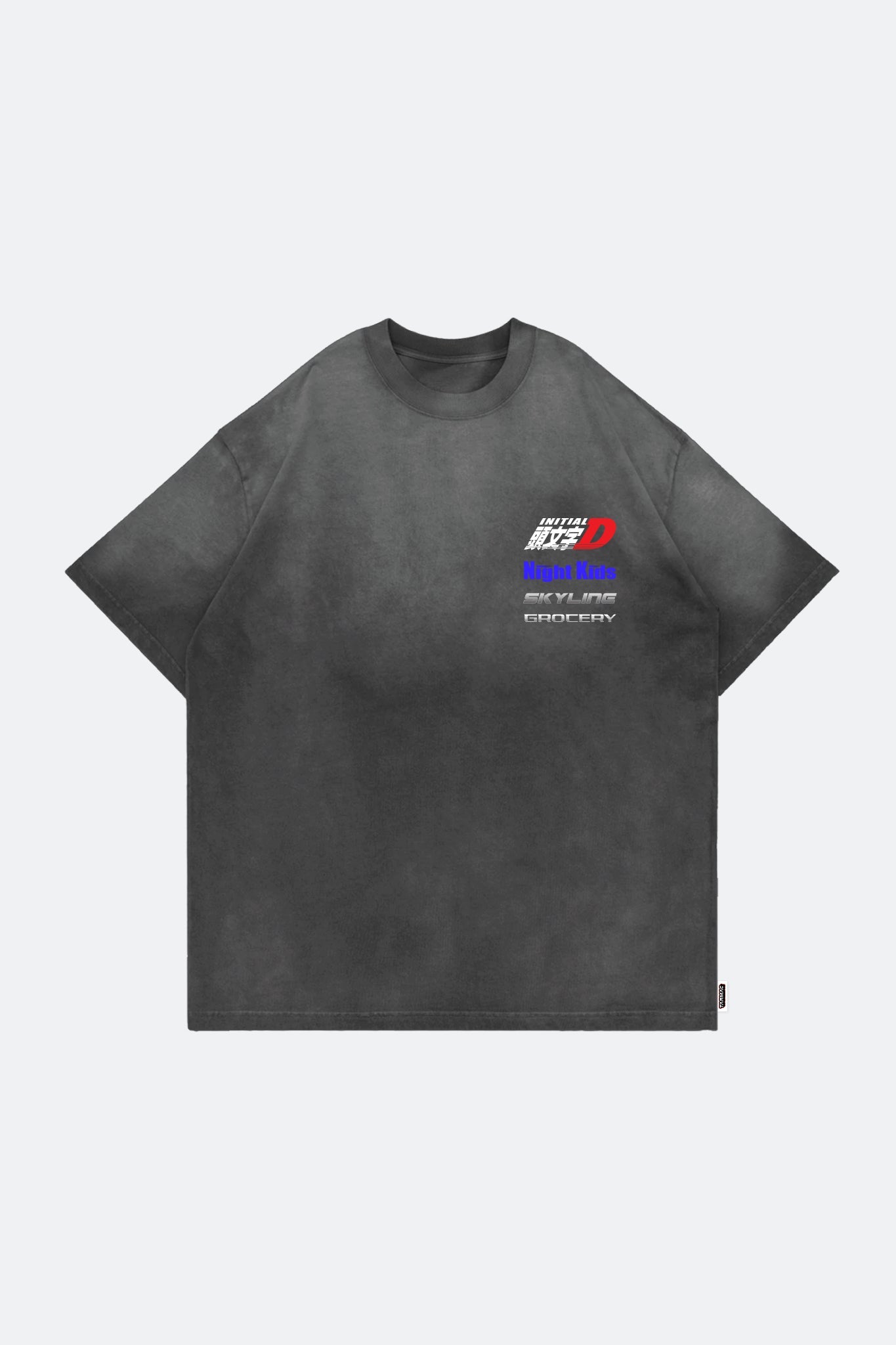 GROCERY | TARMAC | INITIAL D SKYLINE GT - R WASHED GRAPHIC TEE/ FADED CHARCOAL - GROGROCERY
