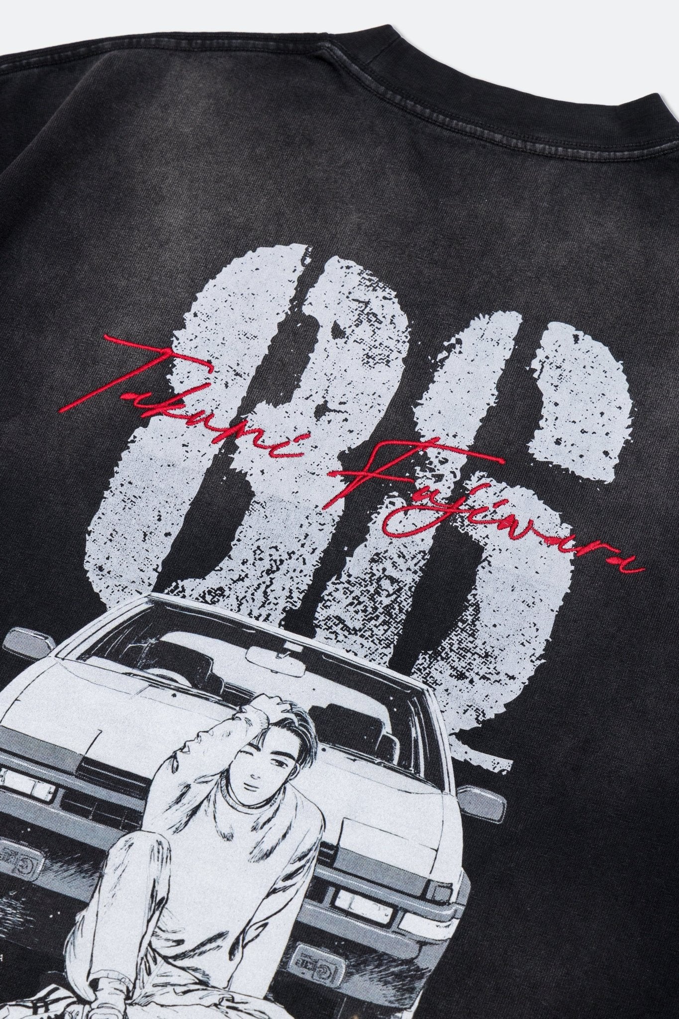 GROCERY | TARMAC | INITIAL D TAKUMI FUJIWARA AE86 WASHED GRAPHIC TEE / BLACK - GROGROCERY