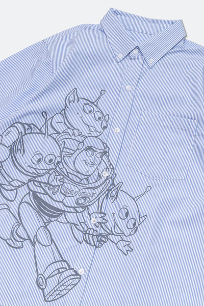 GROCERY | TARMAC | TOY STORY BUZZ & ALIENS STRIPE SHORT SLEEVE SHIRT/ BLUE - GROGROCERY