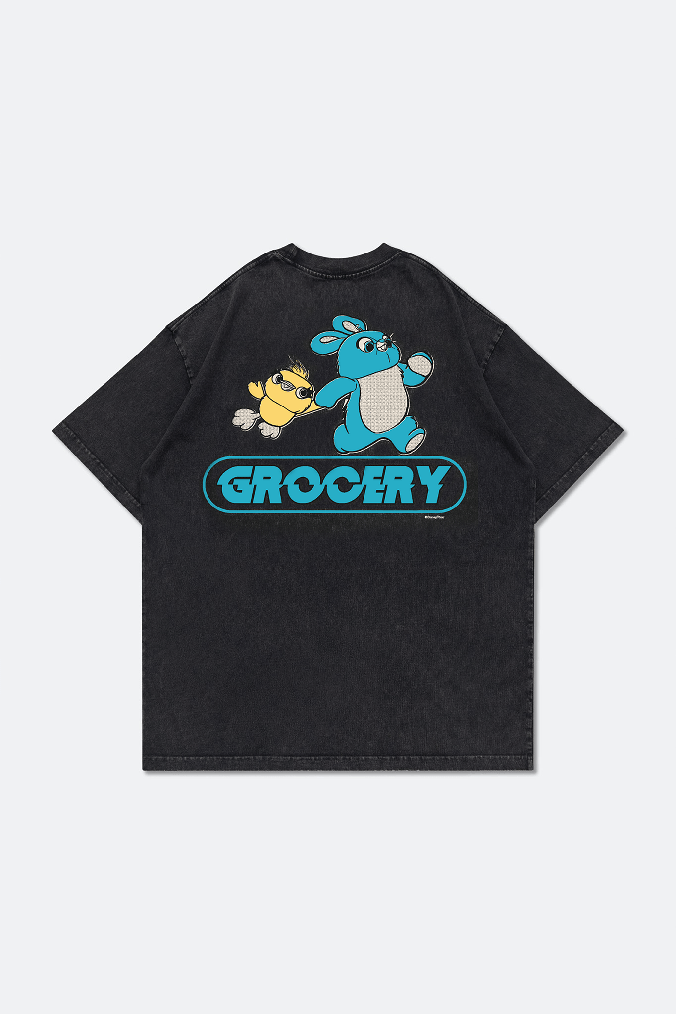 GROCERY | TARMAC | TOY STORY SNOW WASHED BUNNY AND DUCKY GRAPHIC TEE/ WASHED BLACK - GROGROCERY
