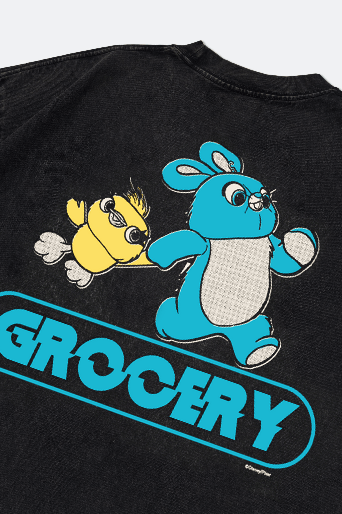 GROCERY | TARMAC | TOY STORY SNOW WASHED BUNNY AND DUCKY GRAPHIC TEE/ WASHED BLACK - GROGROCERY