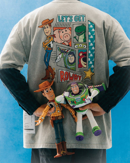 GROCERY | TARMAC | TOY STORY SNOW WASHED LET'S GET ROWDY GRAPHIC TEE/ WASHED GREY - GROGROCERY
