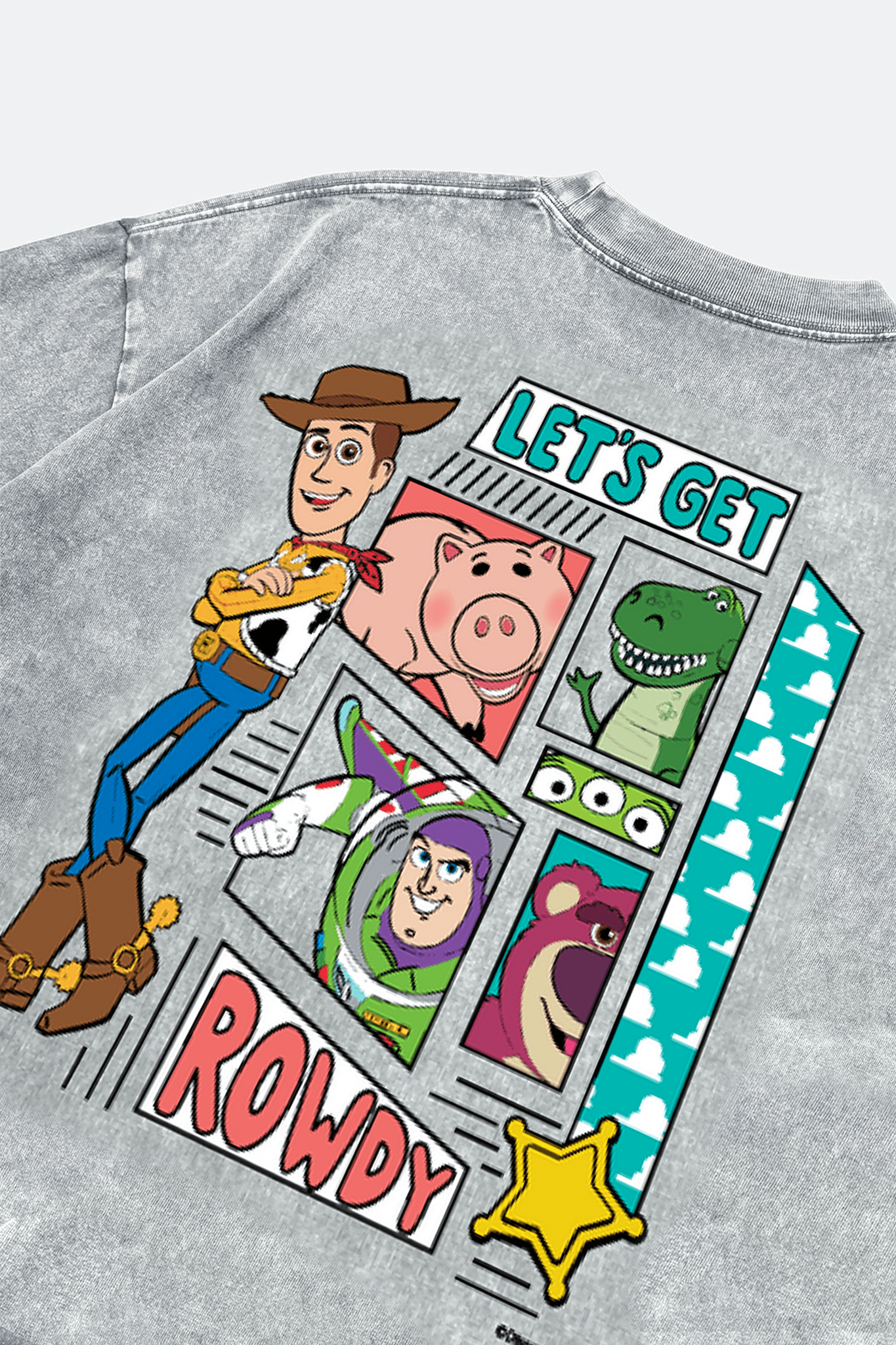 GROCERY | TARMAC | TOY STORY SNOW WASHED LET'S GET ROWDY KIDS GRAPHIC TEE/ WASHED GREY - GROGROCERY