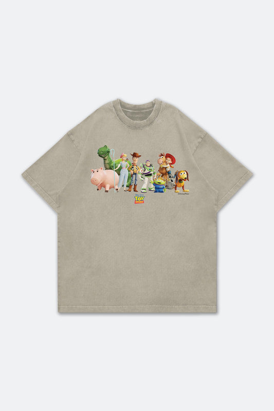 ⁠GROCERY | TARMAC | TOY STORY THE TOYS WASHED GRAPHIC BOXY TEE/ GREY OLIVE - GROGROCERY