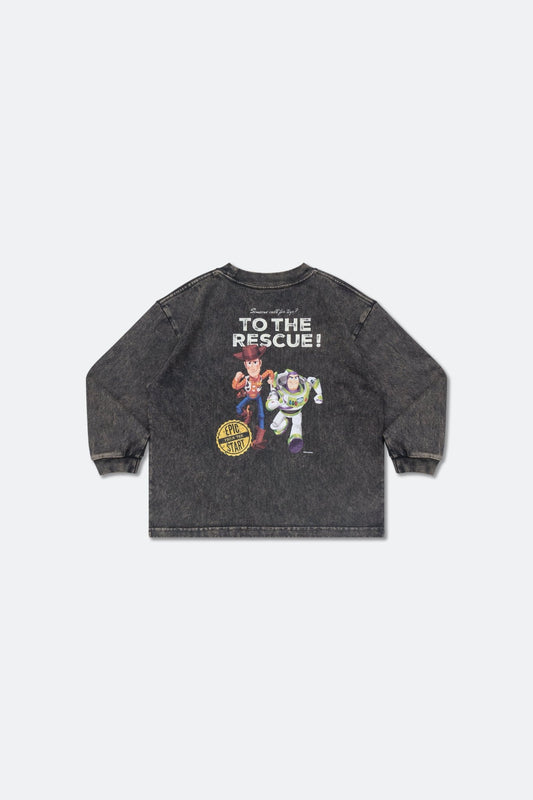 GROCERY | TARMAC | TOY STORY WASHED TO THE RESCUE KIDS LONG TOP/ BLACK - GROGROCERY