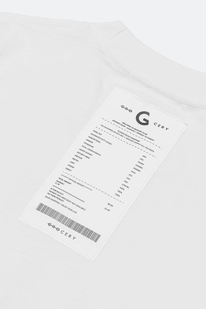 GROCERY TEE - 001 INVOICE/ WHITE - GROGROCERY