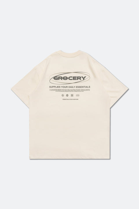 GROCERY TEE-072 DAILY ESSENTIALS LOGO TEE/ BUTTER - GROGROCERY