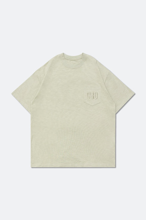 GROCERY TEE - 078 EMBROIDERY LOGO POCKET TEE/ DUSTY GREEN - GROGROCERY