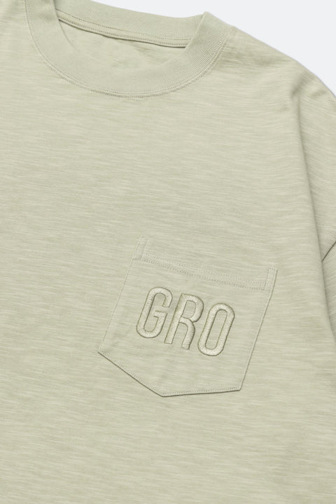 GROCERY TEE - 078 EMBROIDERY LOGO POCKET TEE/ DUSTY GREEN - GROGROCERY