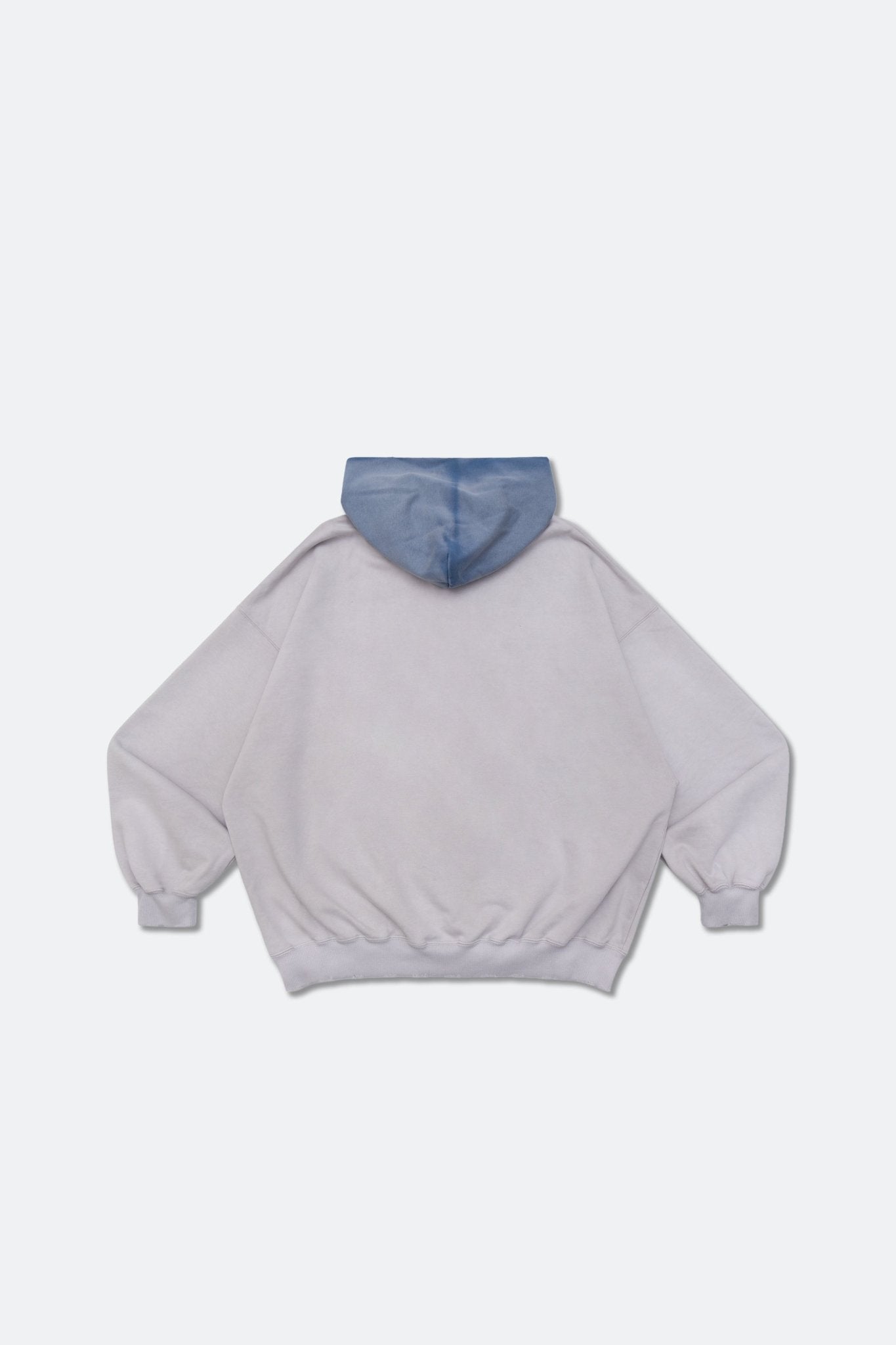 GROCERY TWO TONE BUTTON NECK WASHED HOODIE/ GREY & TEAL - GROGROCERY