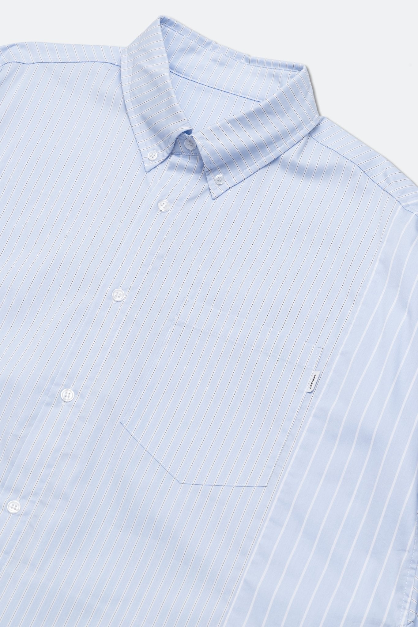 GROCERY TWO TONE PATCHWORK STRIPE SHIRT/ LIGHT BLUE - GROGROCERY
