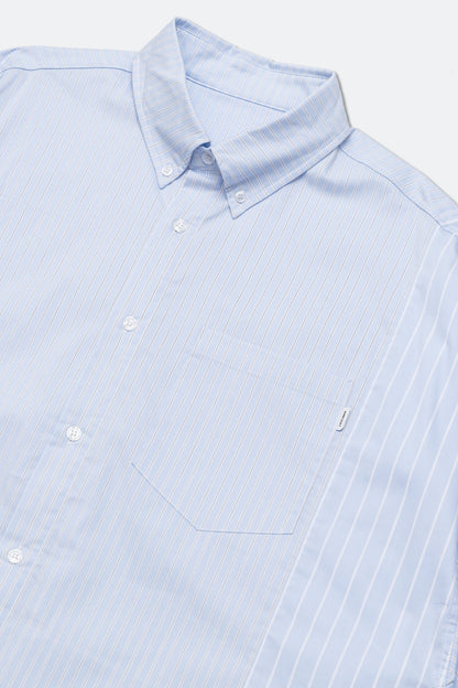 GROCERY TWO TONE PATCHWORK STRIPE SHIRT/ LIGHT BLUE - GROGROCERY