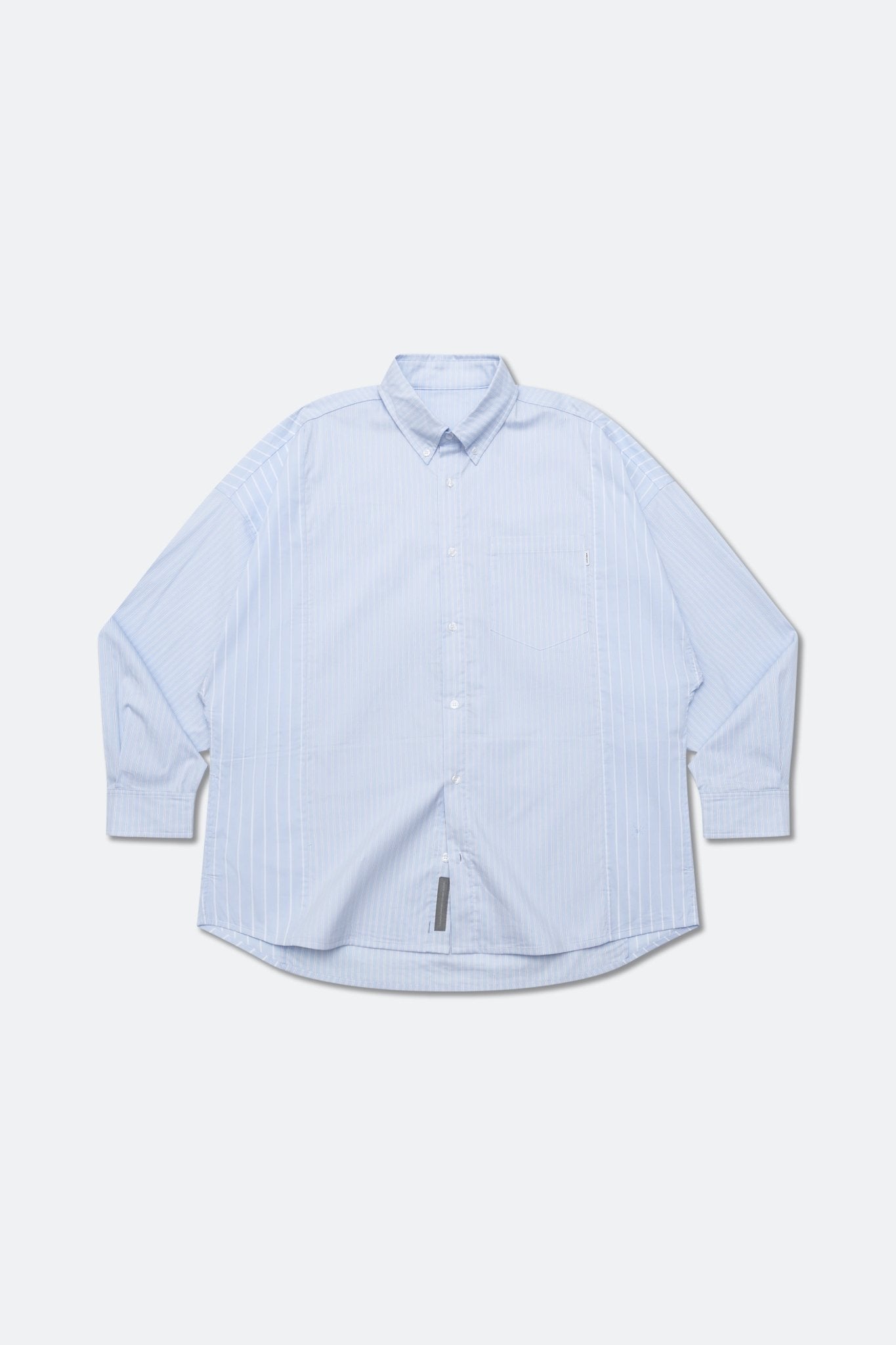 GROCERY TWO TONE PATCHWORK STRIPE SHIRT/ LIGHT BLUE - GROGROCERY