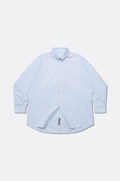 GROCERY TWO TONE PATCHWORK STRIPE SHIRT/ LIGHT BLUE - GROGROCERY
