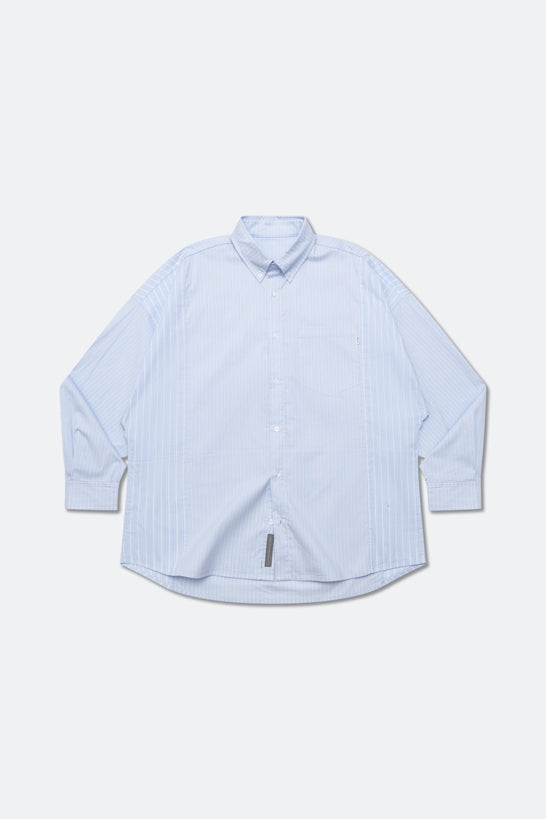 GROCERY TWO TONE PATCHWORK STRIPE SHIRT/ LIGHT BLUE - GROGROCERY