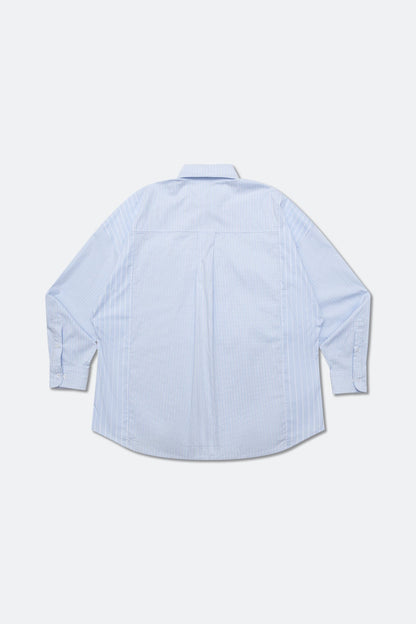 GROCERY TWO TONE PATCHWORK STRIPE SHIRT/ LIGHT BLUE - GROGROCERY