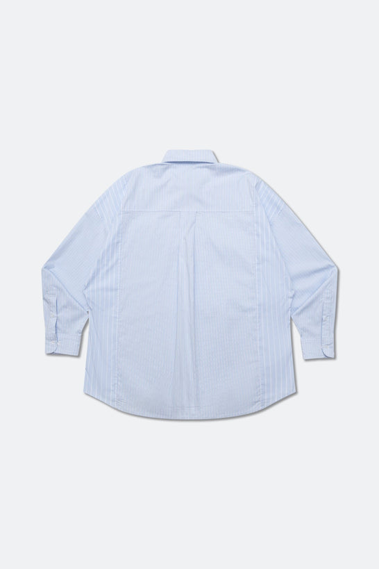 GROCERY TWO TONE PATCHWORK STRIPE SHIRT/ LIGHT BLUE - GROGROCERY