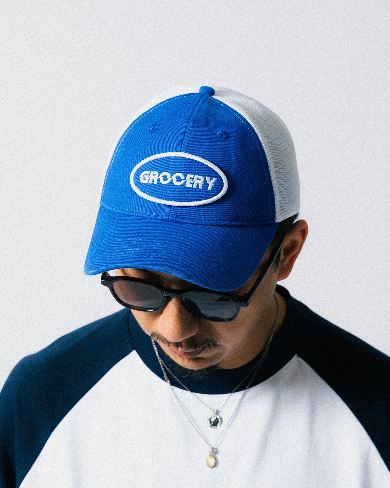 GROCERY TWO TONE TRUCKER CAP/ COBALT BLUE - GROGROCERY