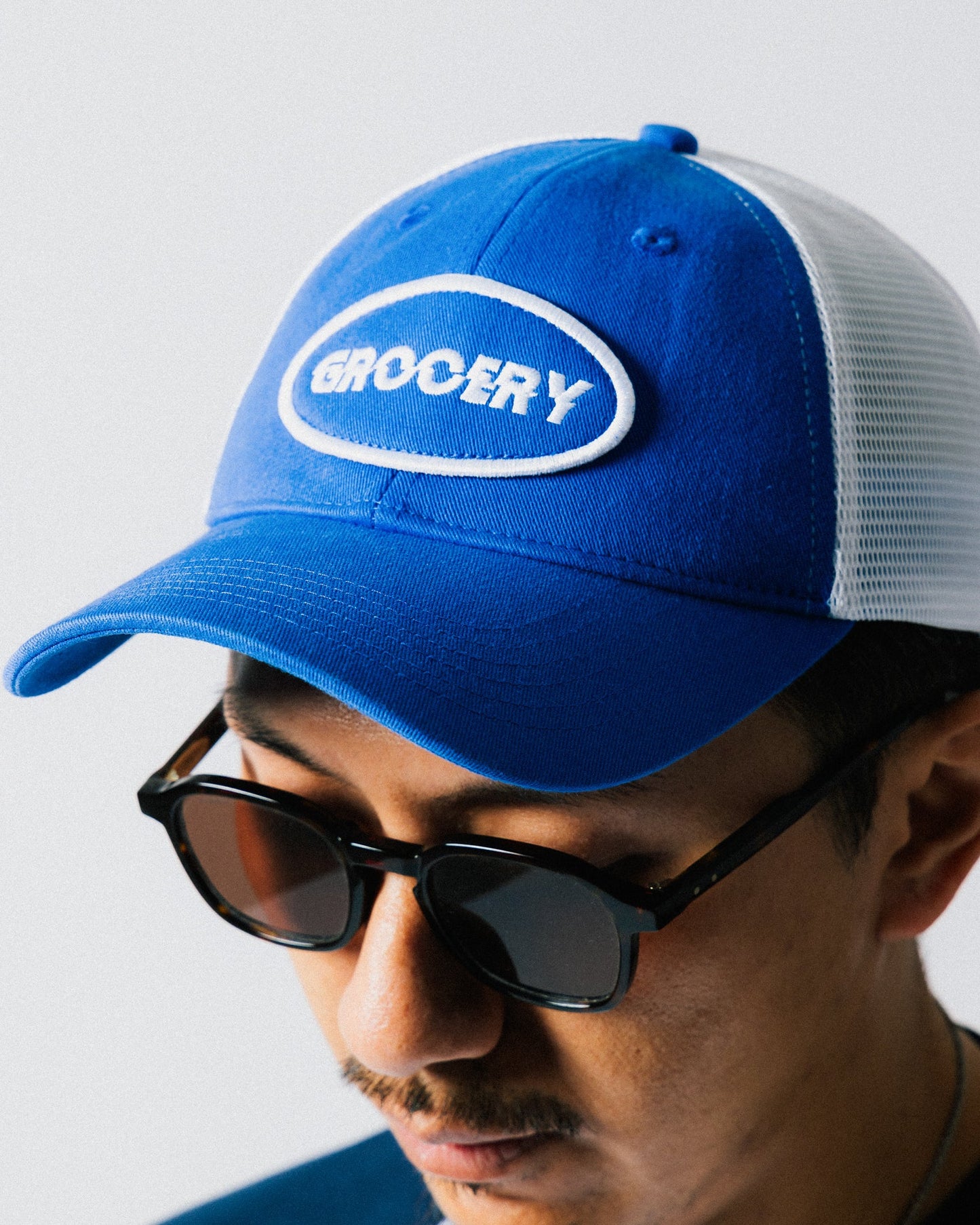 GROCERY TWO TONE TRUCKER CAP/ COBALT BLUE - GROGROCERY