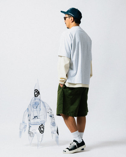 GROCERY VINTAGE COLLEGE LOGO BOXY TEE/ HEATHER GREY - GROGROCERY