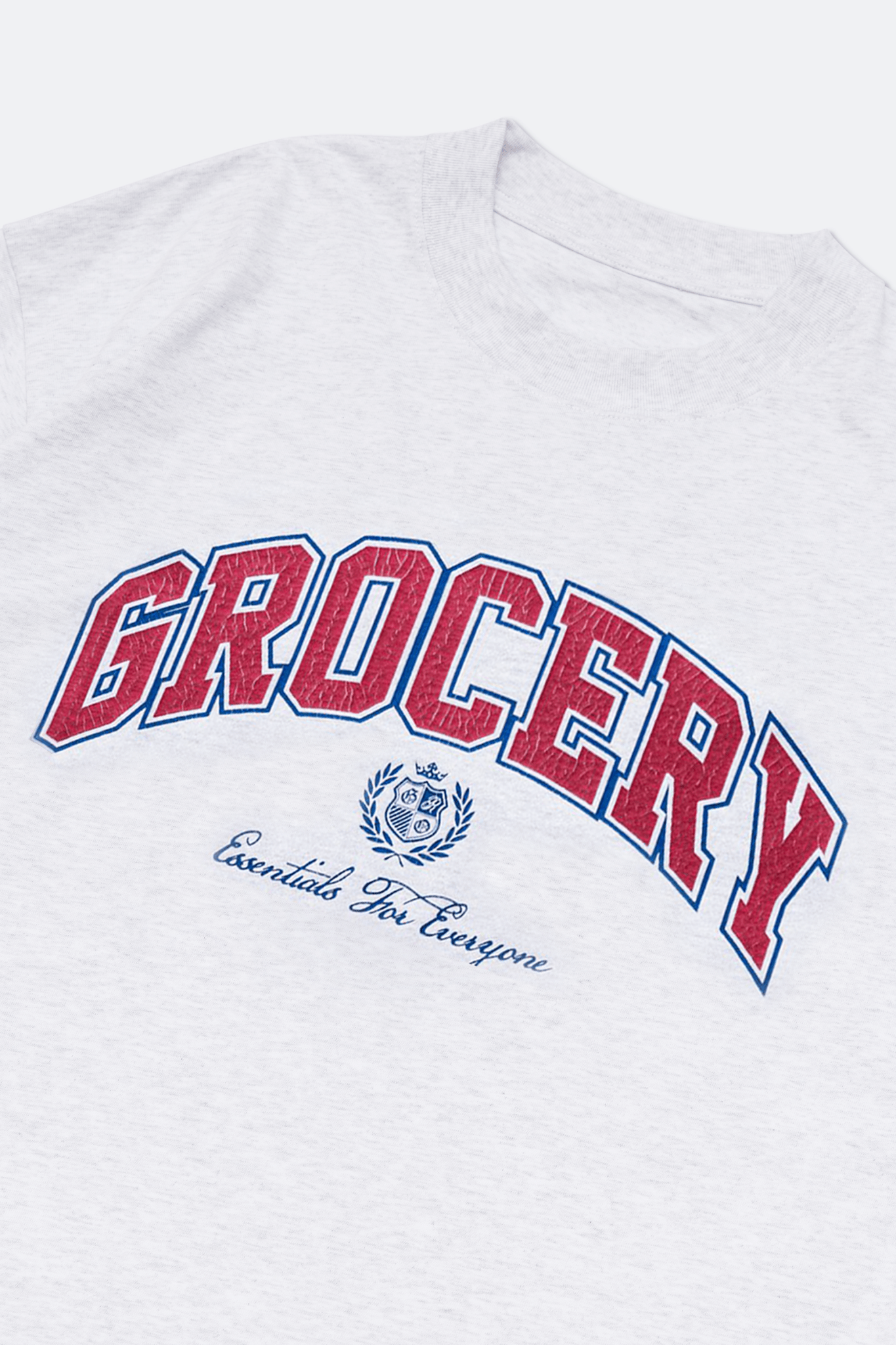 GROCERY VINTAGE COLLEGE LOGO BOXY TEE/ HEATHER GREY - GROGROCERY