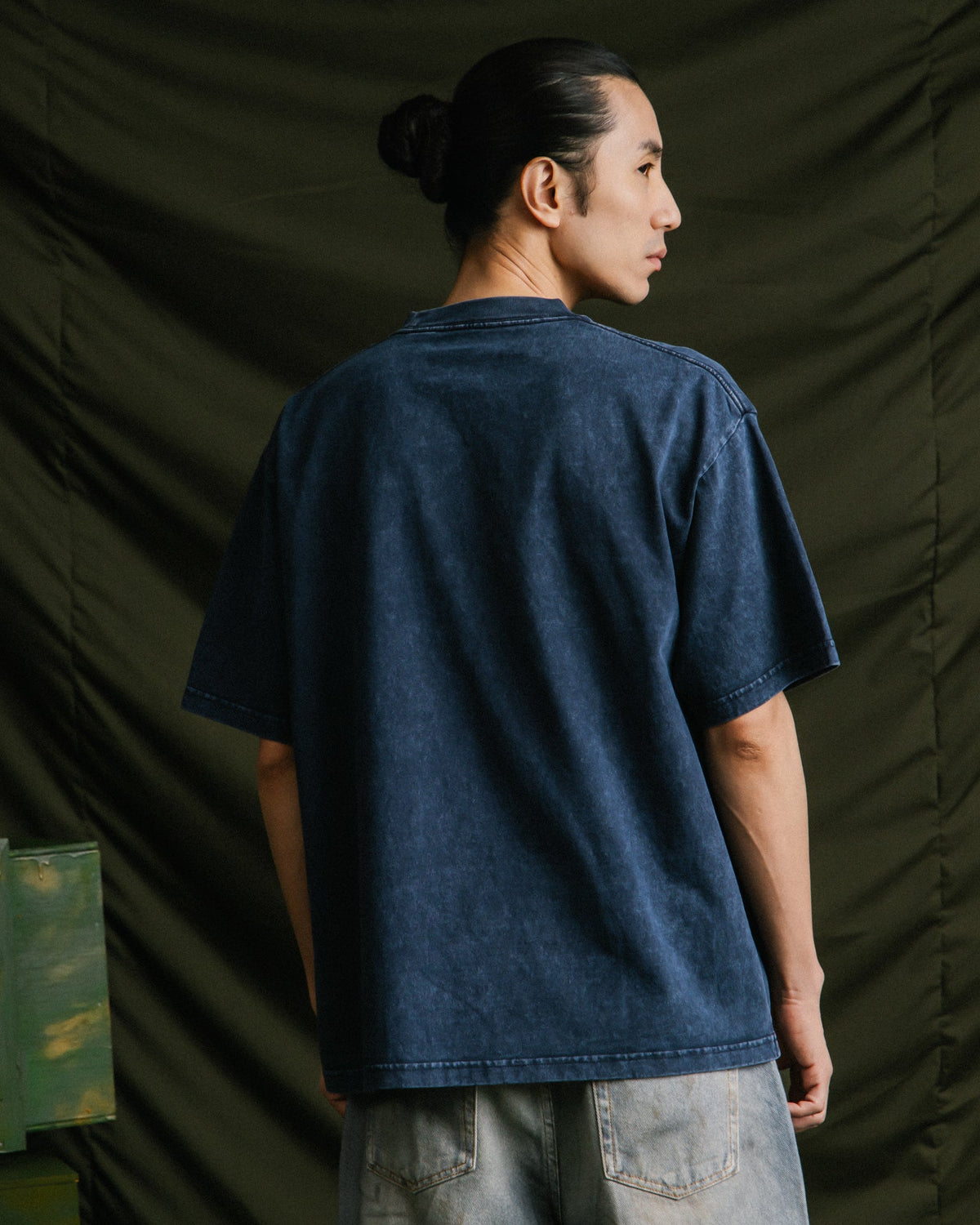 GROCERY VINTAGE COLLEGE LOGO WASHED BOXY TEE/ NAVY - GROGROCERY
