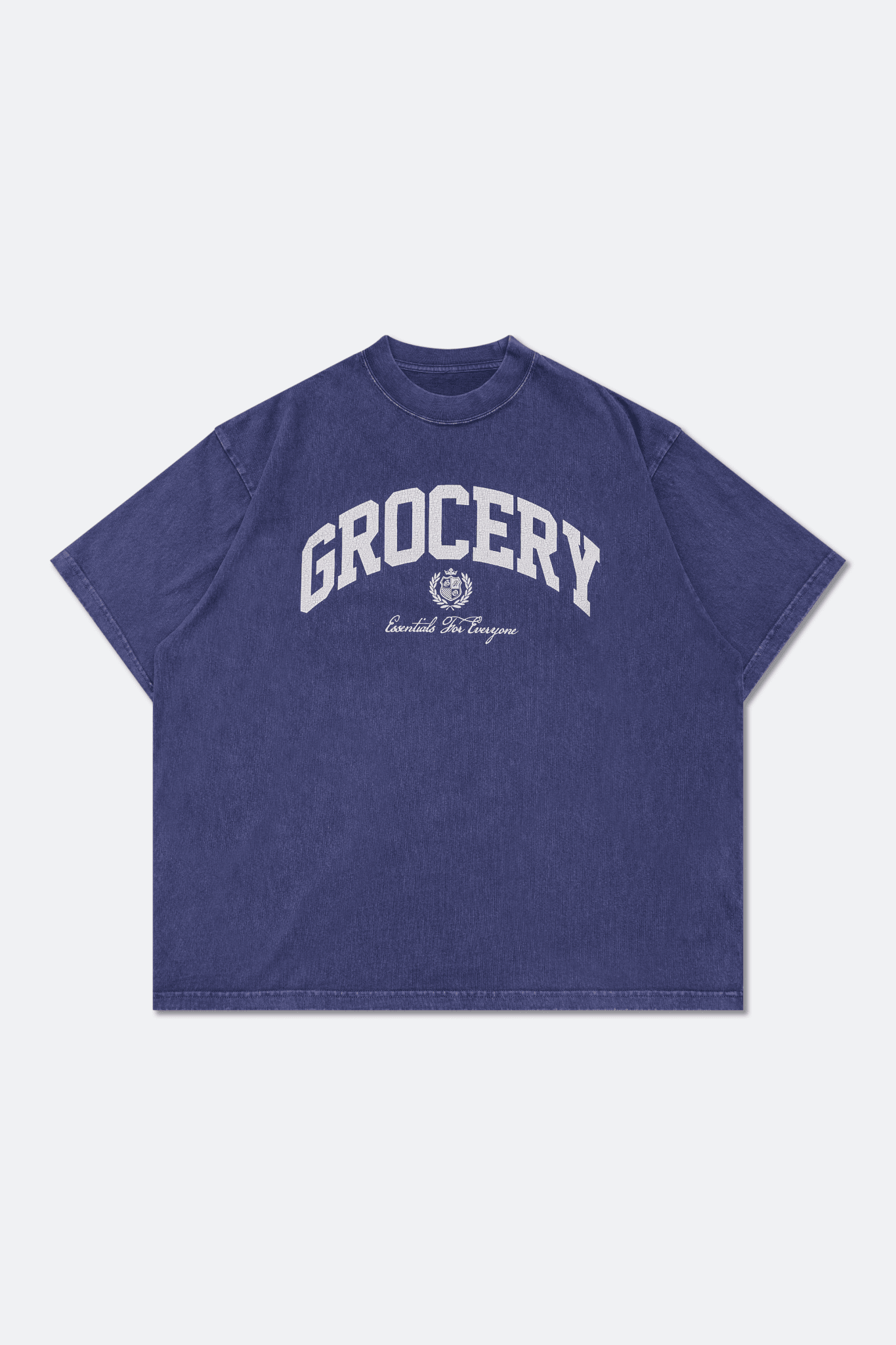 GROCERY VINTAGE COLLEGE LOGO WASHED BOXY TEE/ PURPLE - GROGROCERY