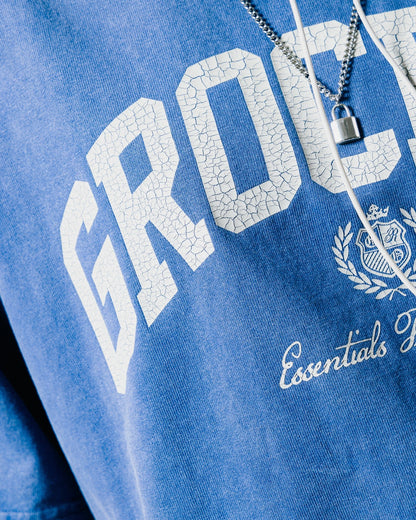 GROCERY VINTAGE COLLEGE LOGO WASHED BOXY TEE/ PURPLE - GROGROCERY