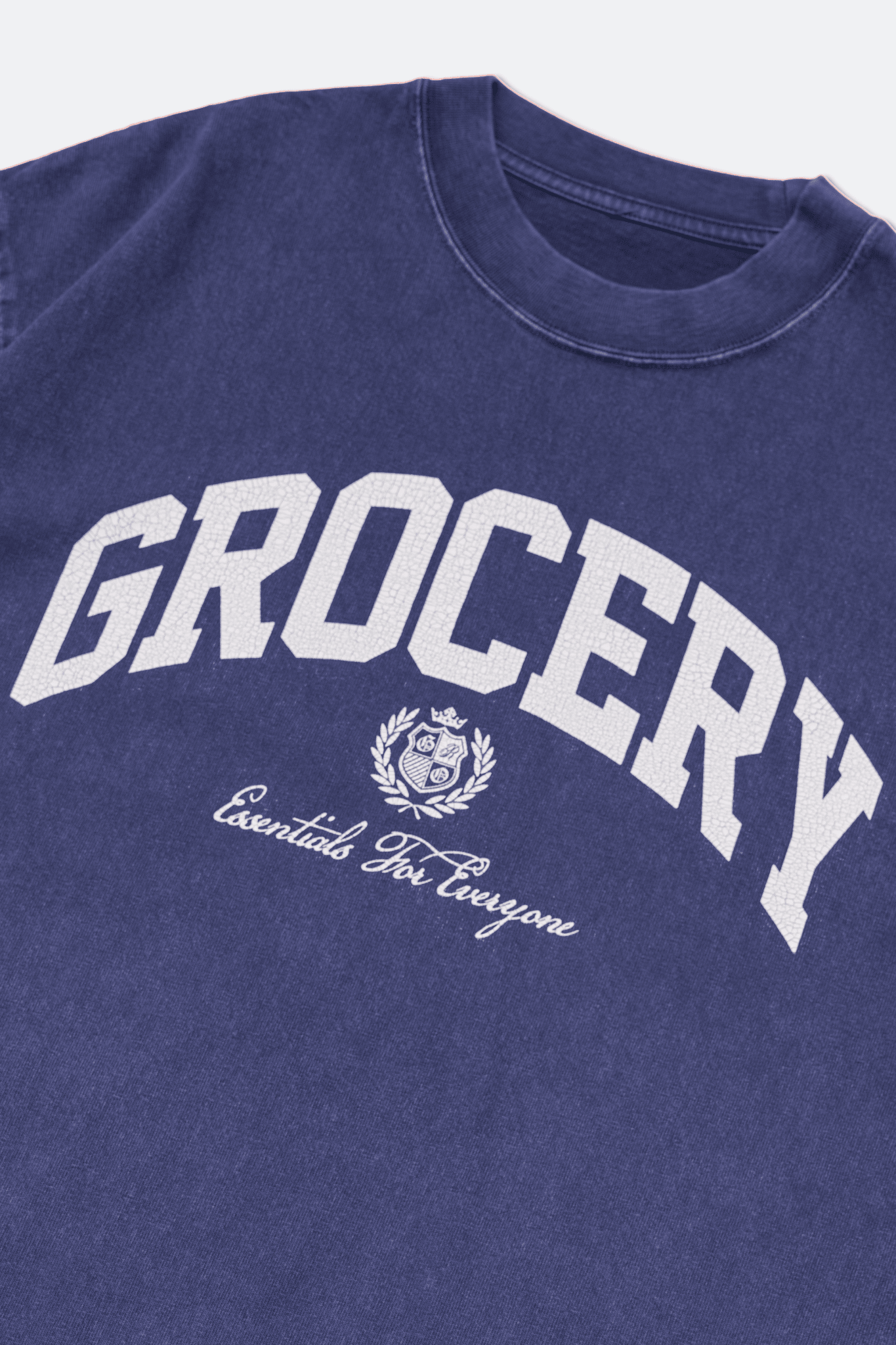 GROCERY VINTAGE COLLEGE LOGO WASHED BOXY TEE/ PURPLE - GROGROCERY