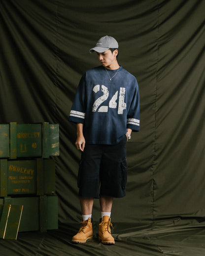 GROCERY WASHED 24 MID SLEEVE TEE/ NAVY - GROGROCERY