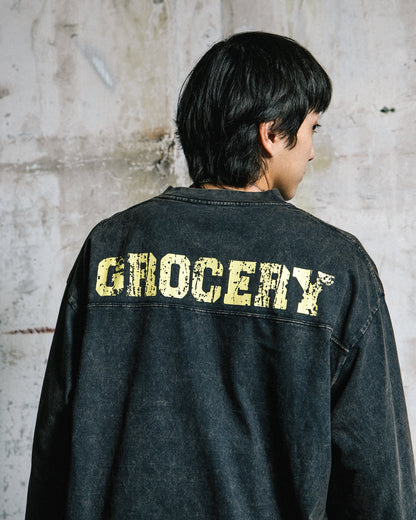 GROCERY WASHED 24 MID SLEEVE TEE/ WASHED BLACK - GROGROCERY
