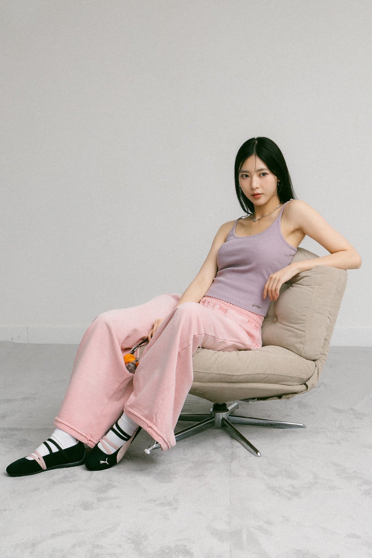 GROCERY WASHED CAMISOLE TANK TOP/ FADED PURPLE - GROGROCERY