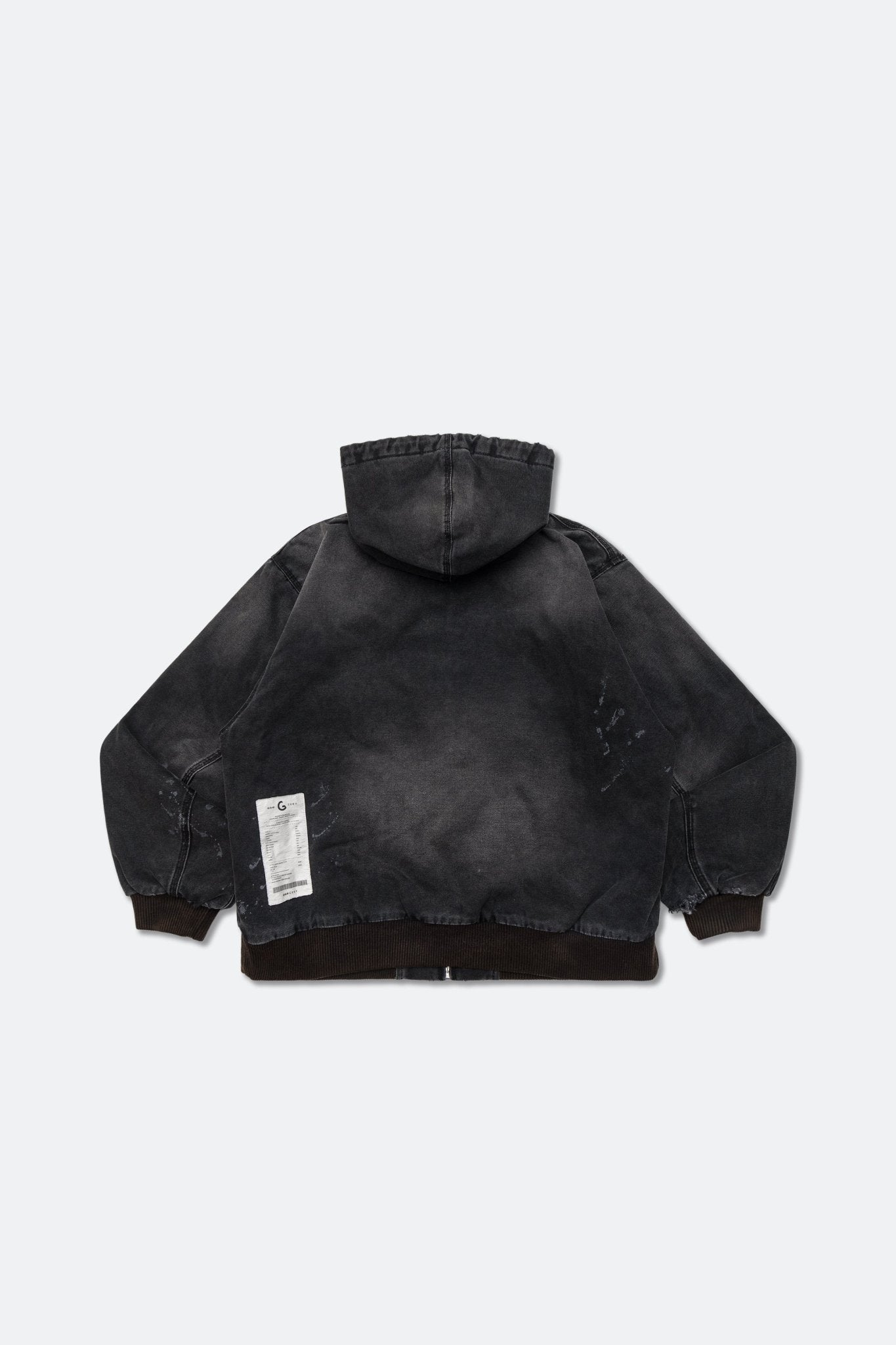 GROCERY WASHED CANVAS HOODED WORK JACKET/ FADED BLACK - GROGROCERY
