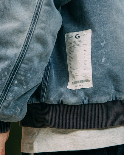 GROCERY WASHED CANVAS HOODED WORK JACKET/ FROSTY BLUE - GROGROCERY