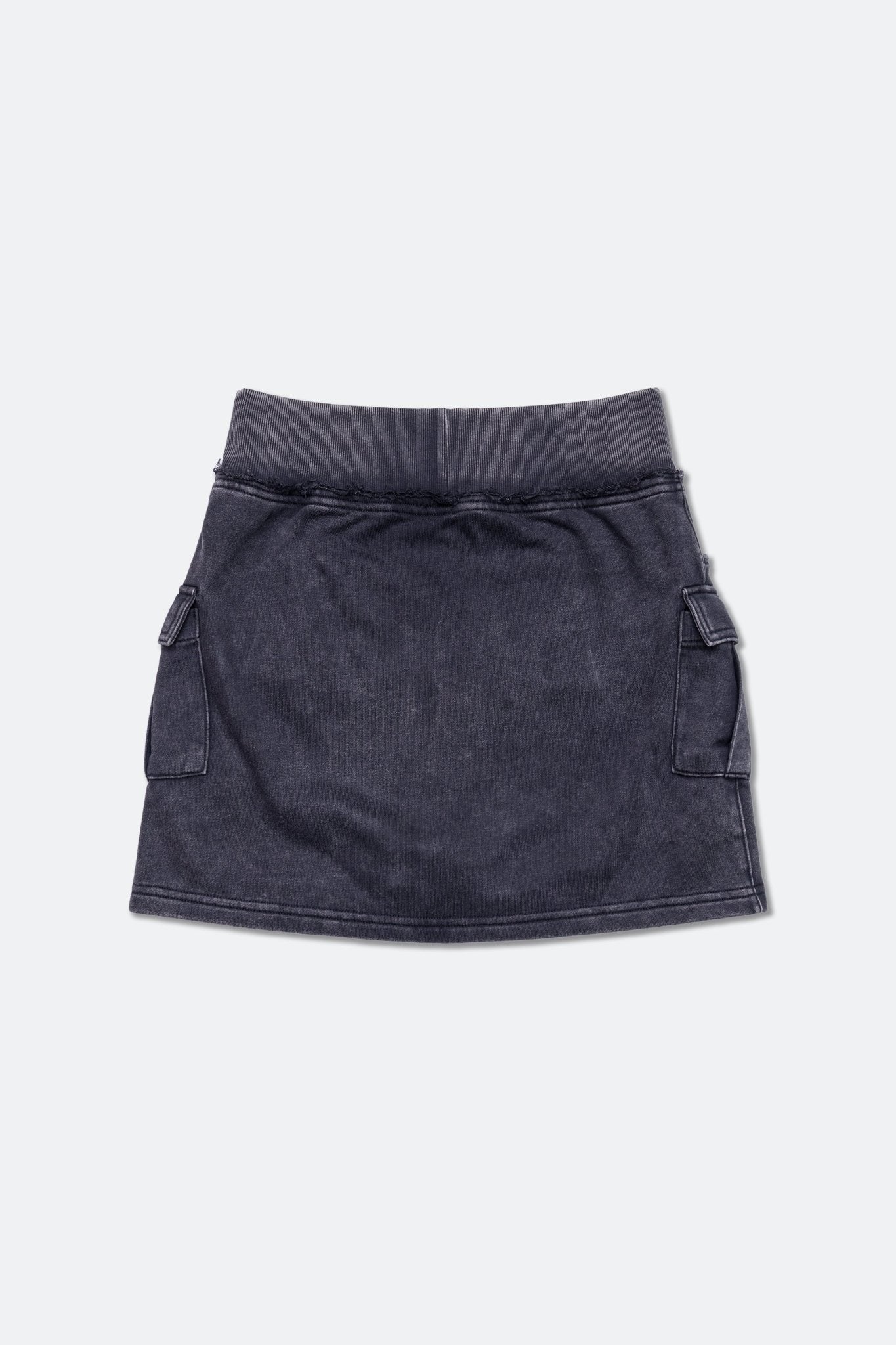 GROCERY WASHED CARGO MINI SWEAT SKIRT/ BLACK - GROGROCERY